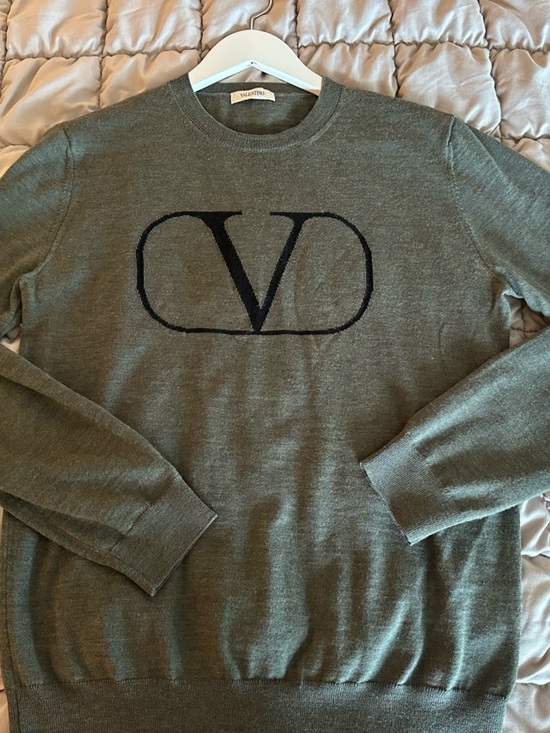Valentino Other - Valentino Olive Green V Logo Crewneck Sweater